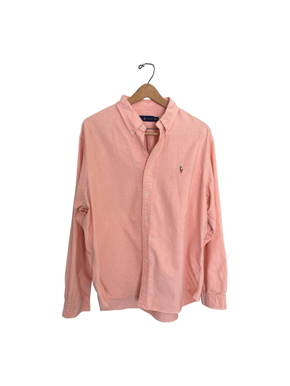 Ralph Lauren Men's XXL Long Sleeve Button Down Shirt Salmon Pink Oxford